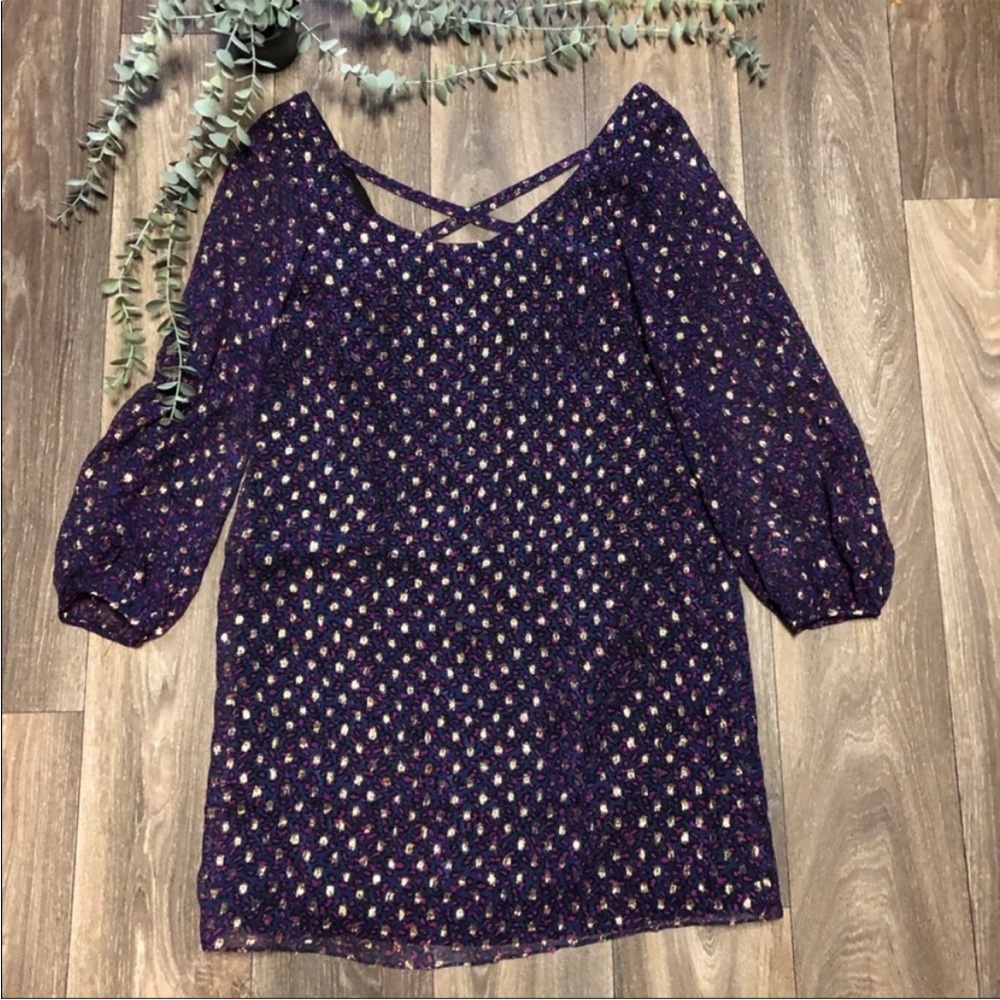 New Alice & Tricia Purple Hold Silk Shift Dress